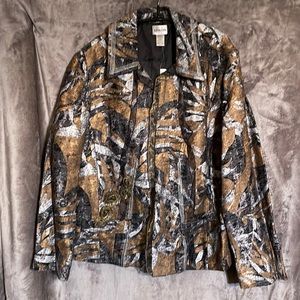 NWT Chico’s Size 3 (16) Abstractions Marrick Jacket Color: Black Open Front